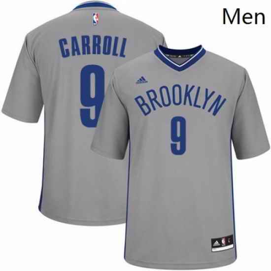 Mens Adidas Brooklyn Nets 9 DeMarre Carroll Authentic Gray Alternate NBA Jersey